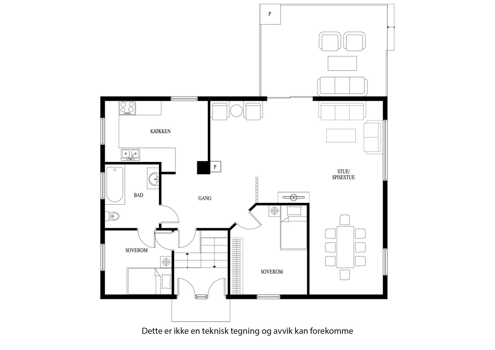Planløsningen oppe Galleribilde