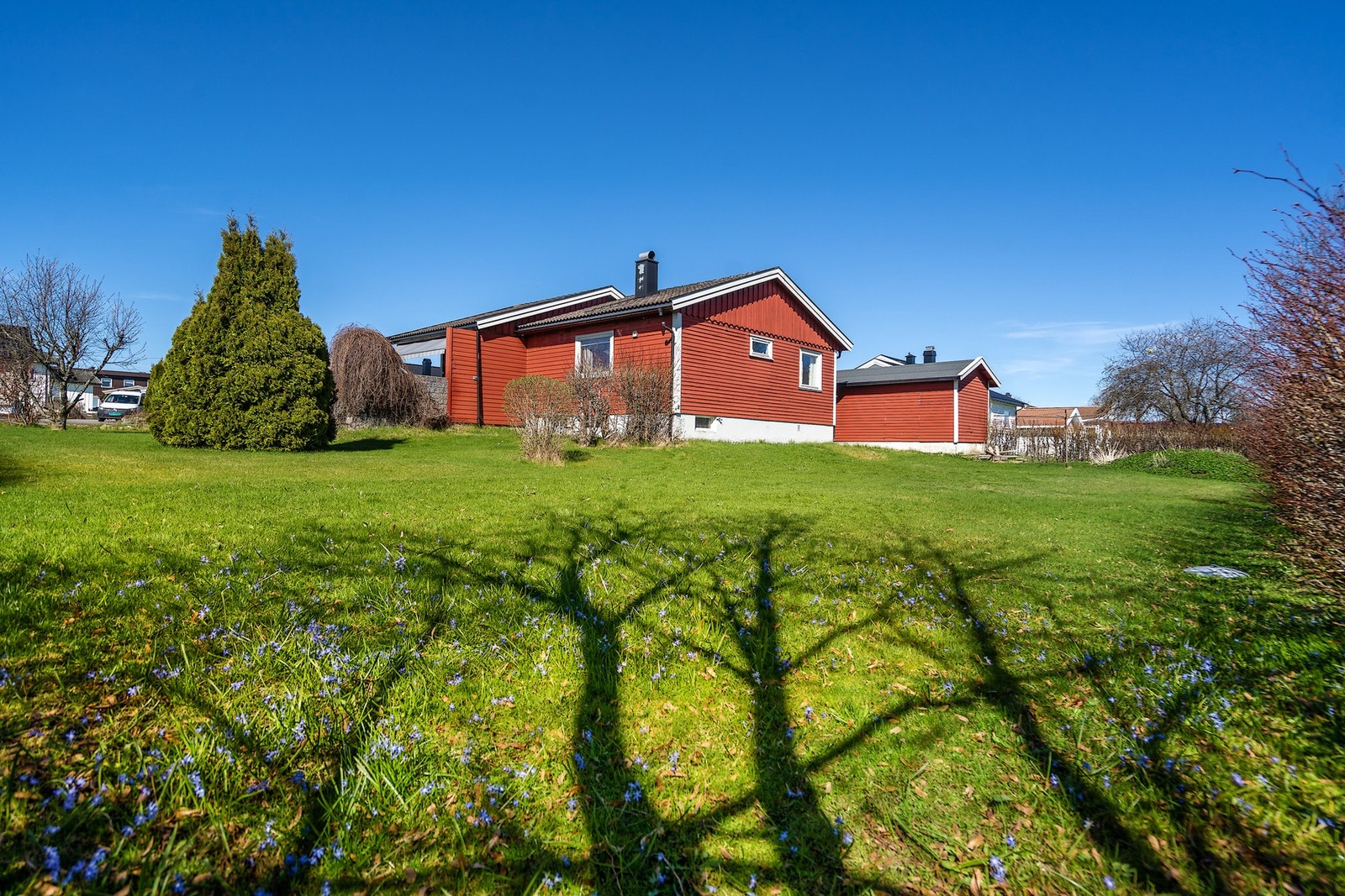 Stor tomt med frodig hage og mange muligheter for utvikling/tilbygg Galleribilde
