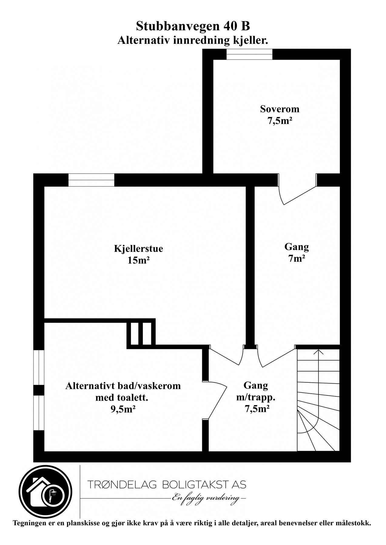 Alternativ planskisse kjelleretasje. Galleribilde