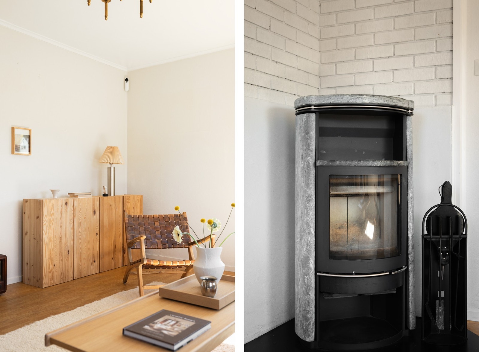 Peisovn med kleberstein som både skaper hygge og gir god varme på kalde vinterdager. Galleribilde
