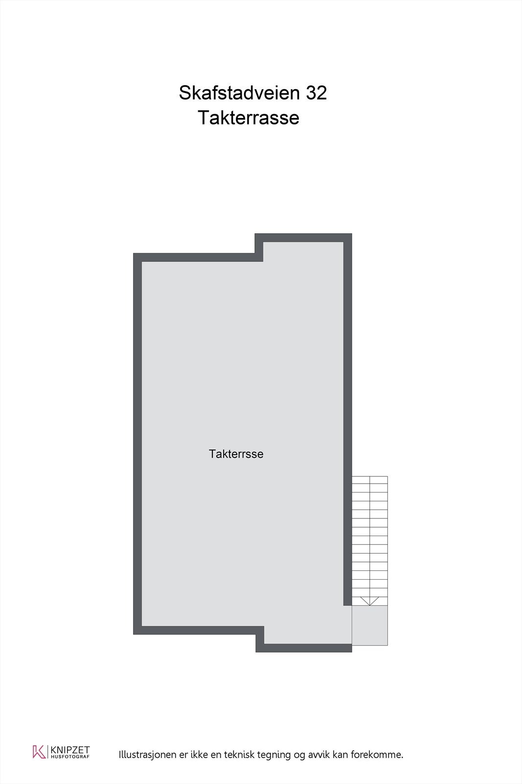 Takterrassen er på hele 80 kvadratmeter og gir rikelig med plass for ulike soner. Galleribilde