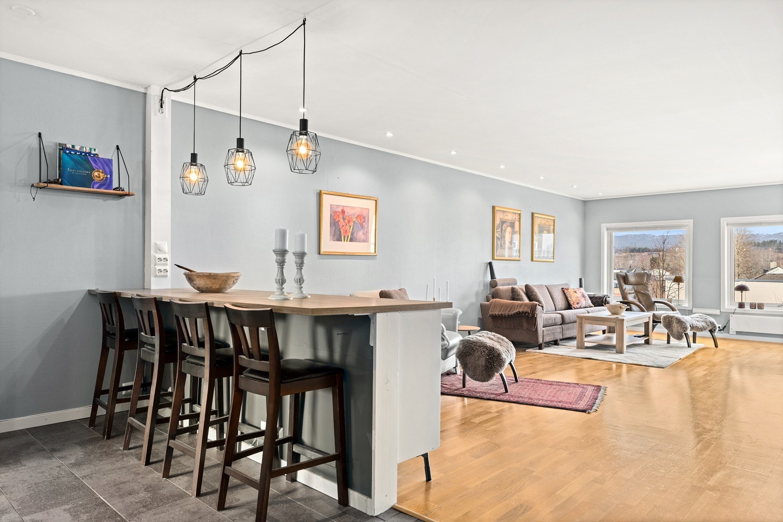 Barløsningen er en sosial sone, ideell for frokost eller som samlingspunkt når man har gjester. Galleribilde