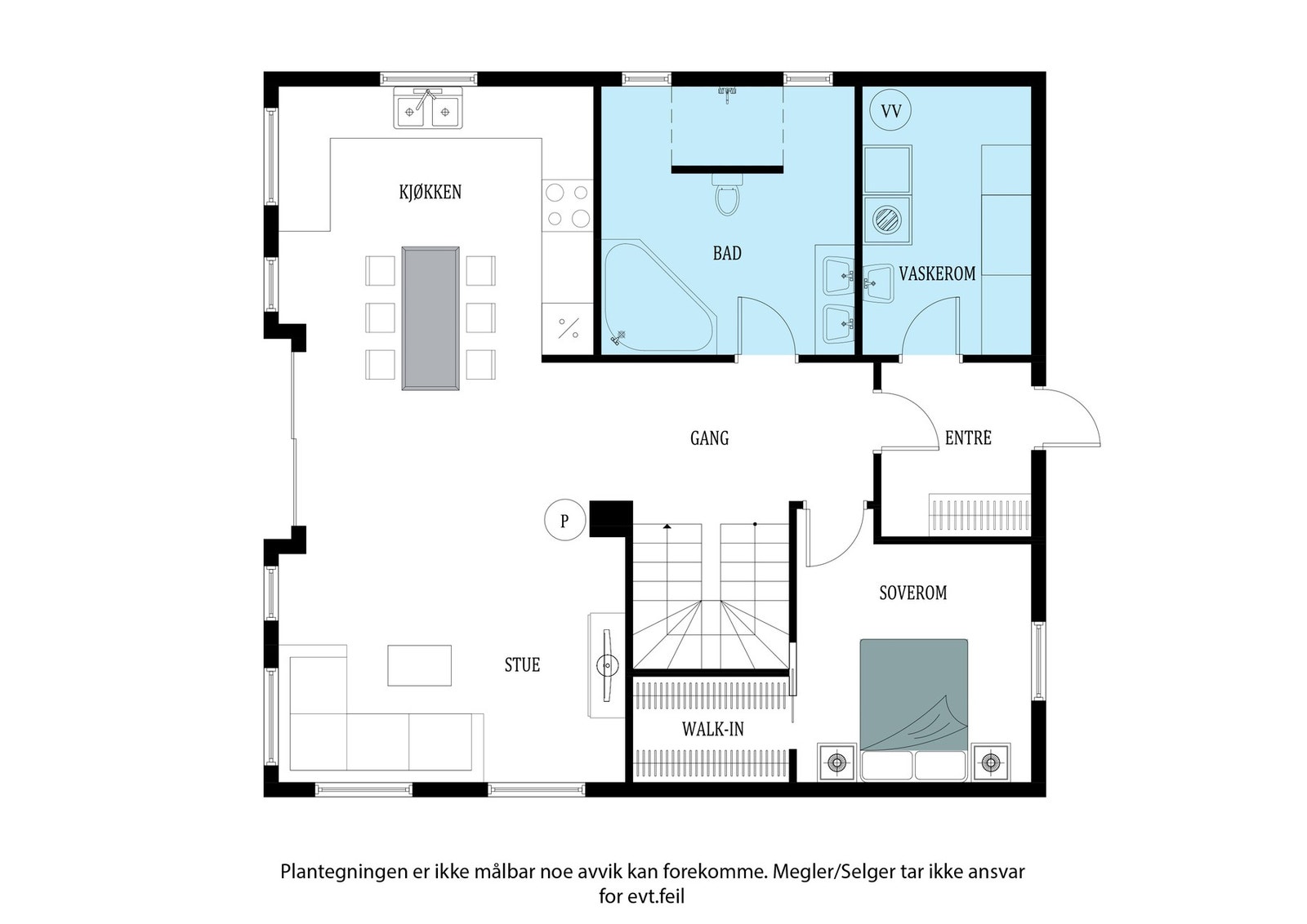 Plantegning hovedetasje. Galleribilde