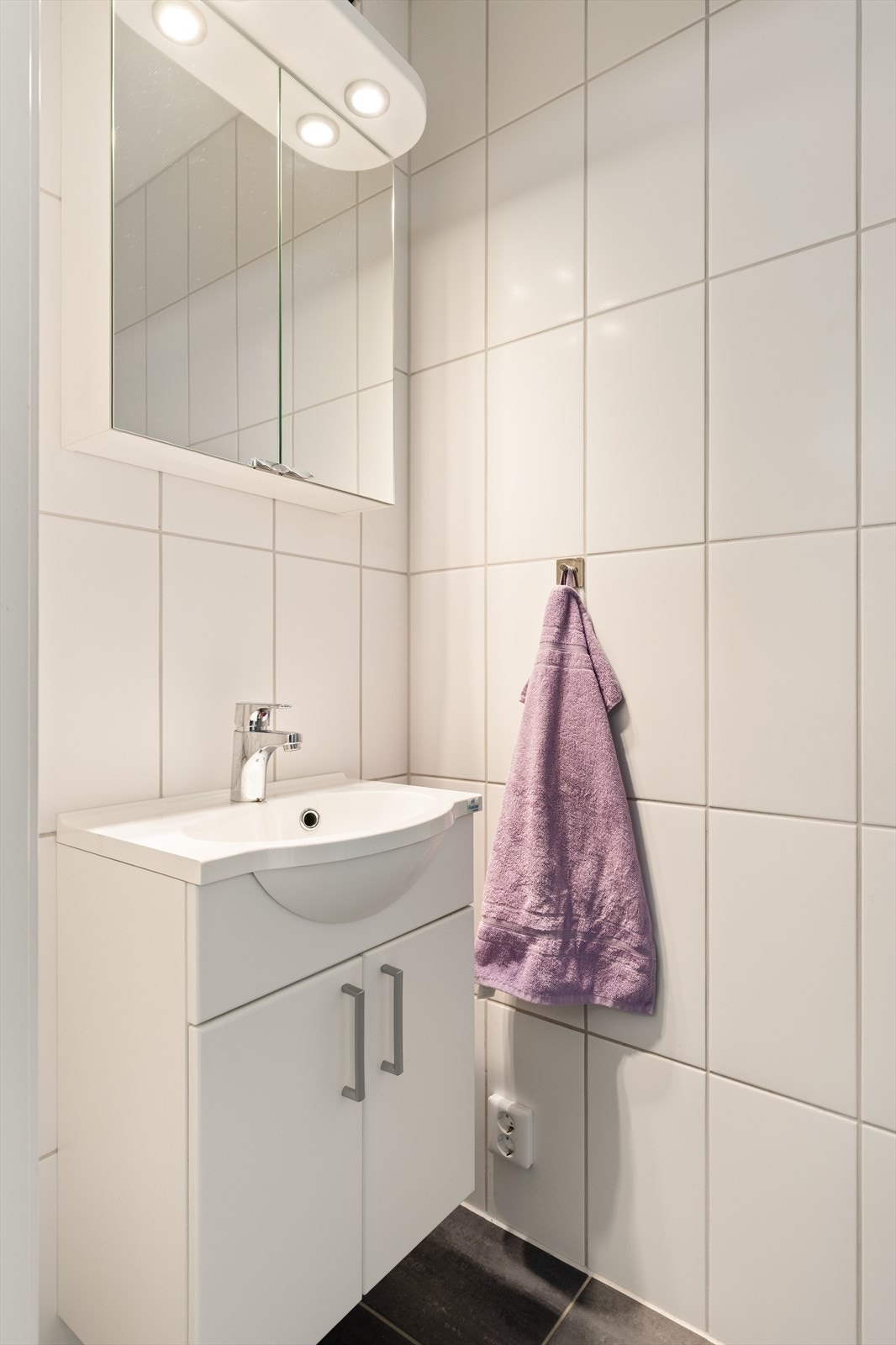 Praktisk, separat WC på tilknyttet gang/entre på hovedplan. Galleribilde