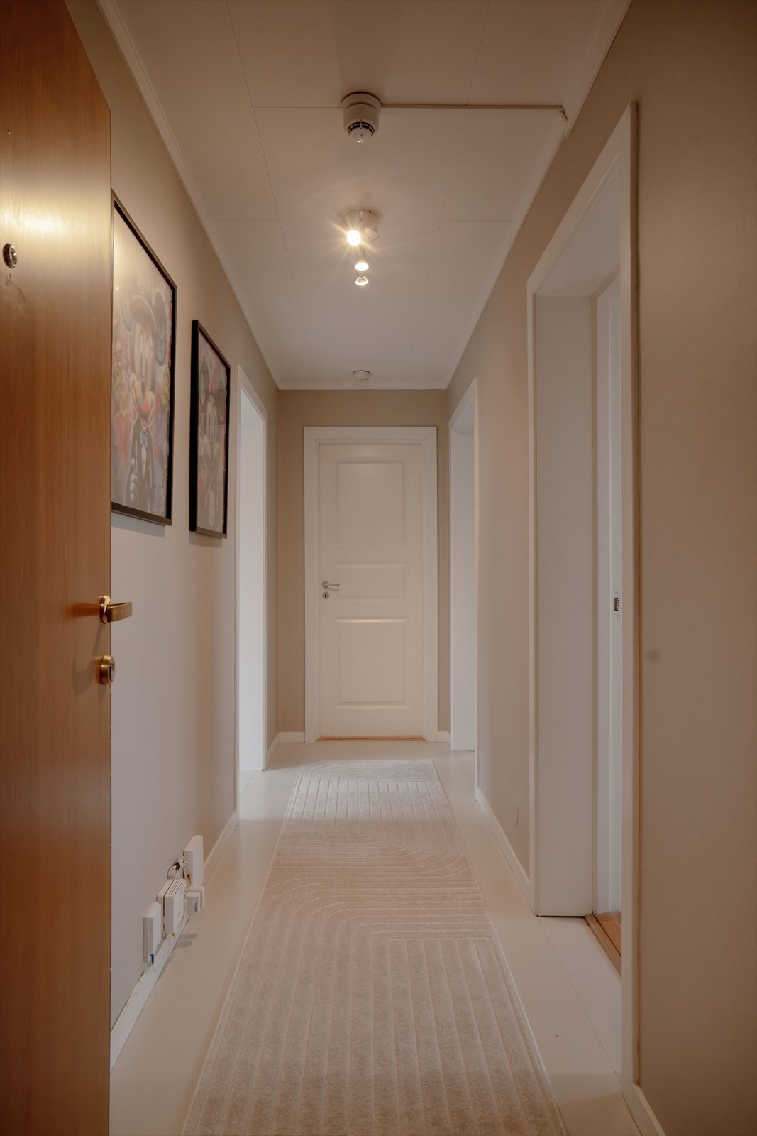 Her ønskes du velkommen i en praktisk og innbydende entré med plass til oppbevaring av yttertøy og sko. Galleribilde