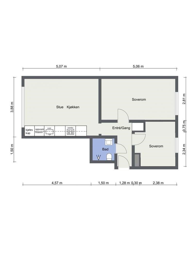 Plantegning av leiligheten Galleribilde