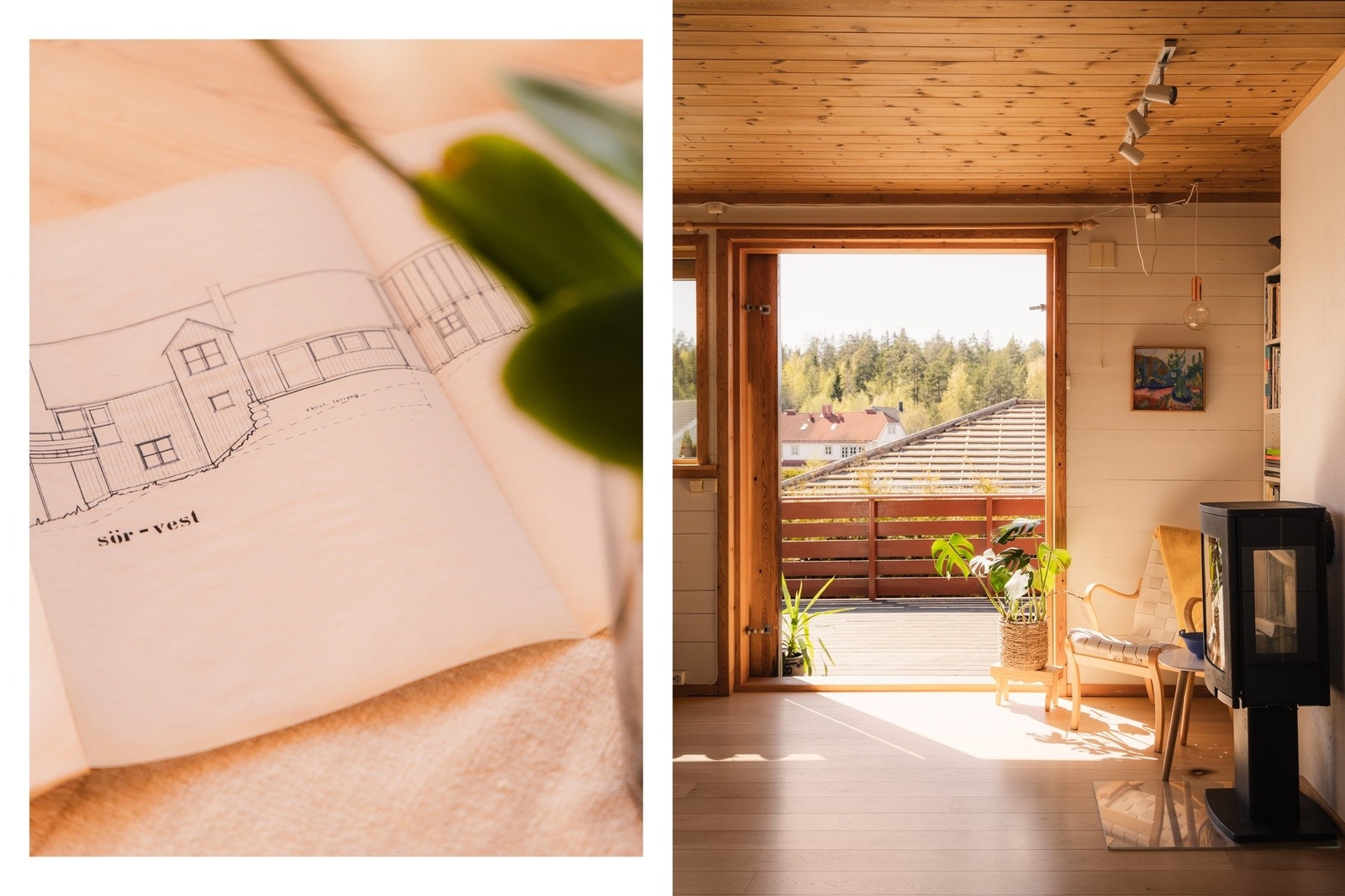 Med to utganger direkte til terrassen og hagen inviteres uteområdet inn. Galleribilde