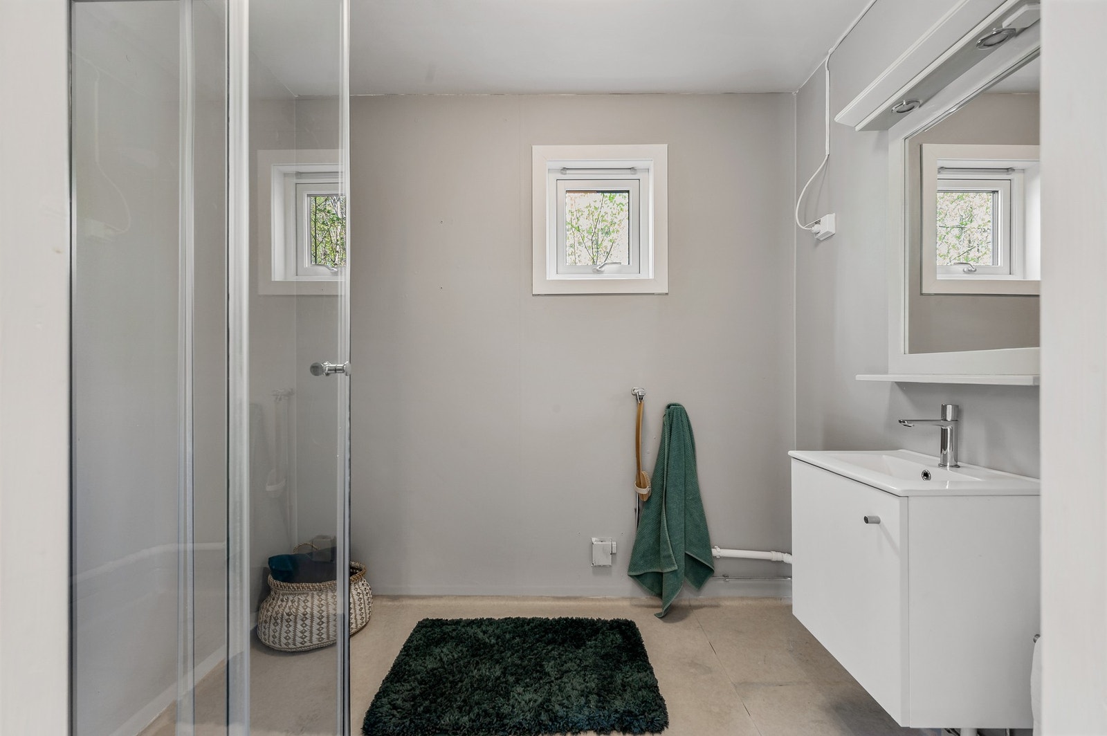 Badet har opplegg for vaskemaskin. Galleribilde