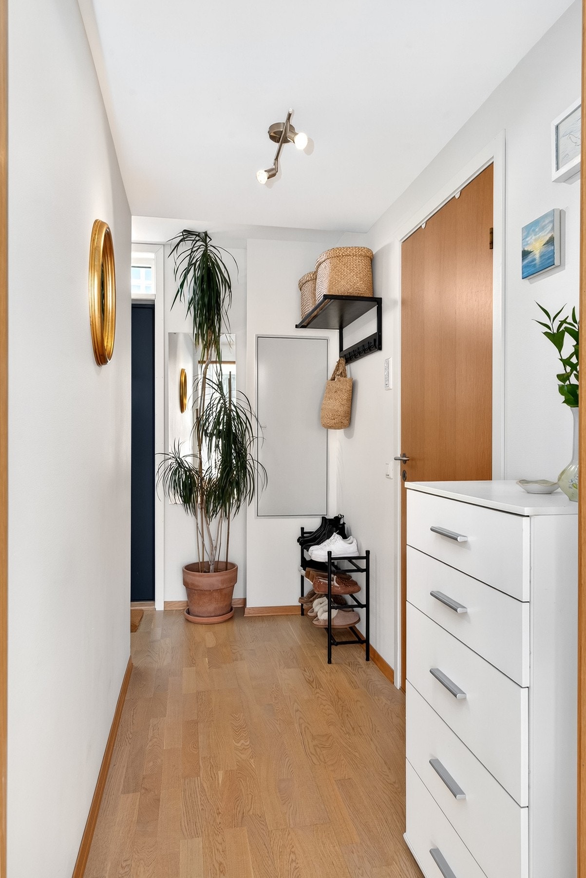Gang med god plass til oppbevaring av jakker og sko. Galleribilde