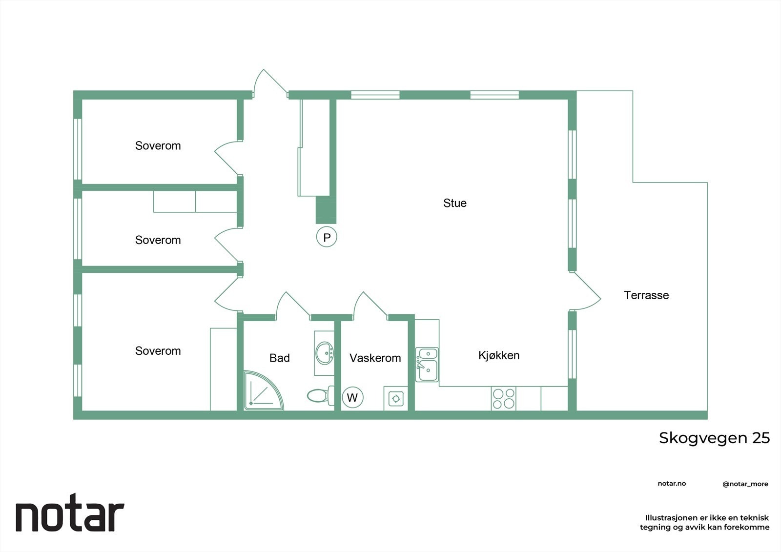 Skogvegen 25- Plantegning Galleribilde