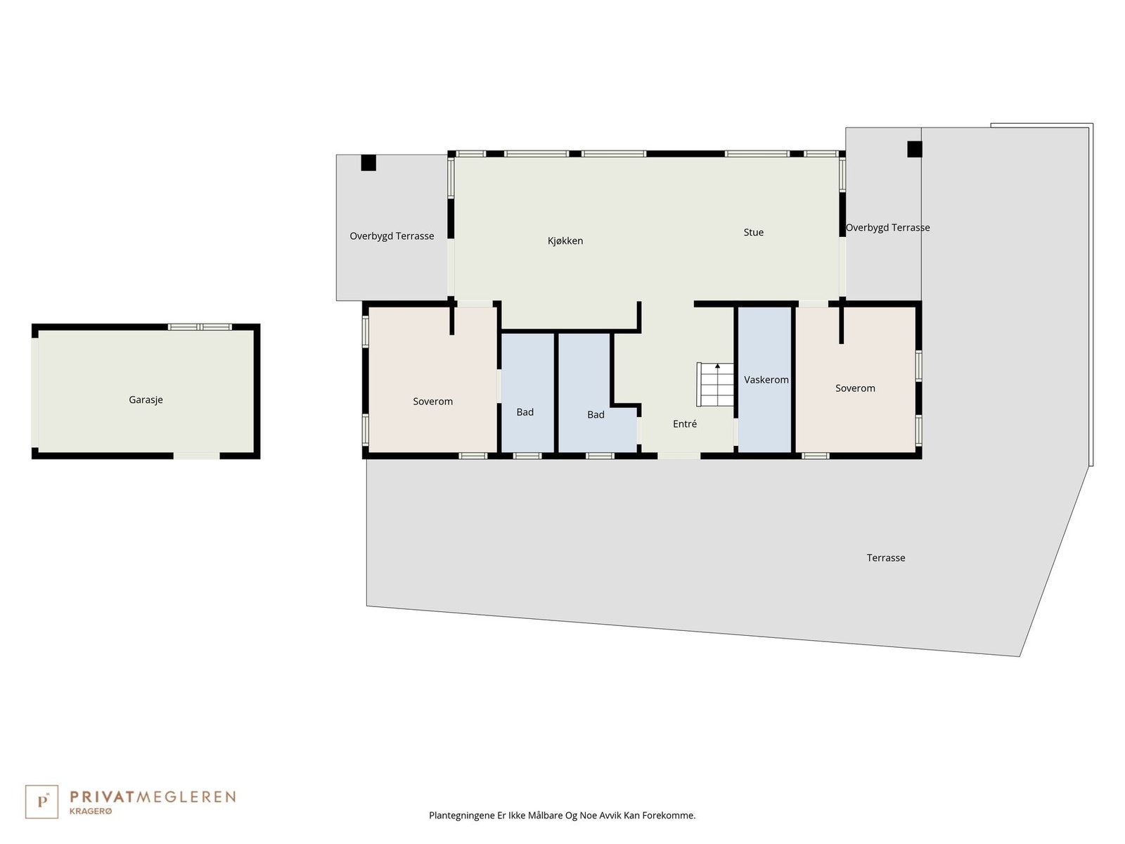 Plantegning 1.etasje og garasje/bod. Galleribilde