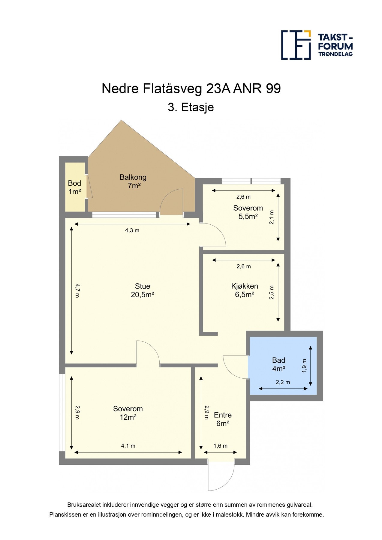 Plantegning 3. etasje Galleribilde
