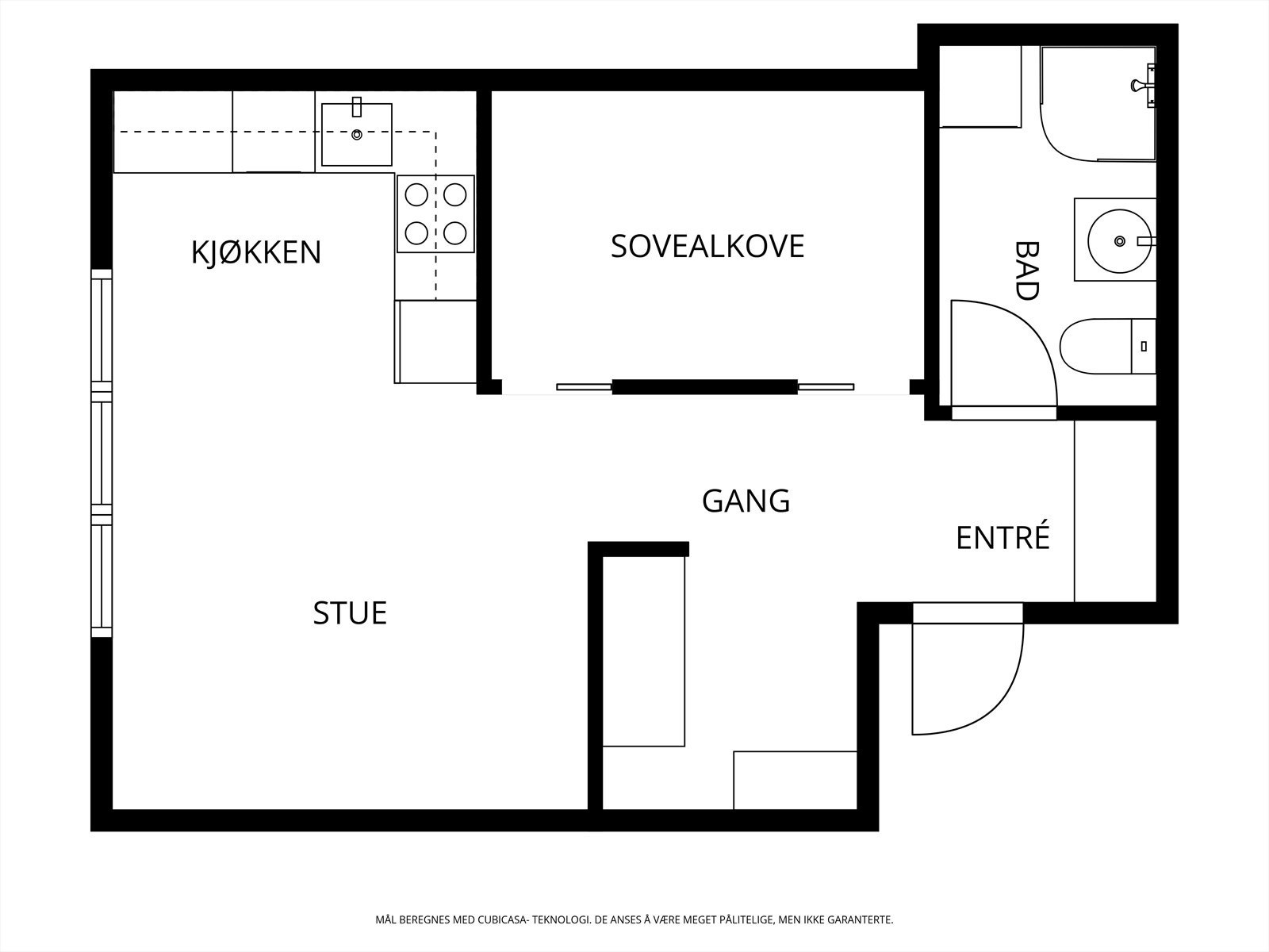 - Plantegning. I tillegg har leiligheten en ekstern bod i samme etasje - Galleribilde