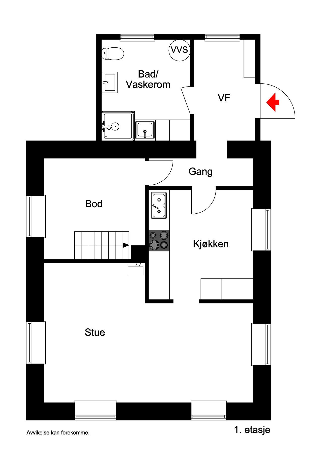 Plantegning 1.etg. Galleribilde