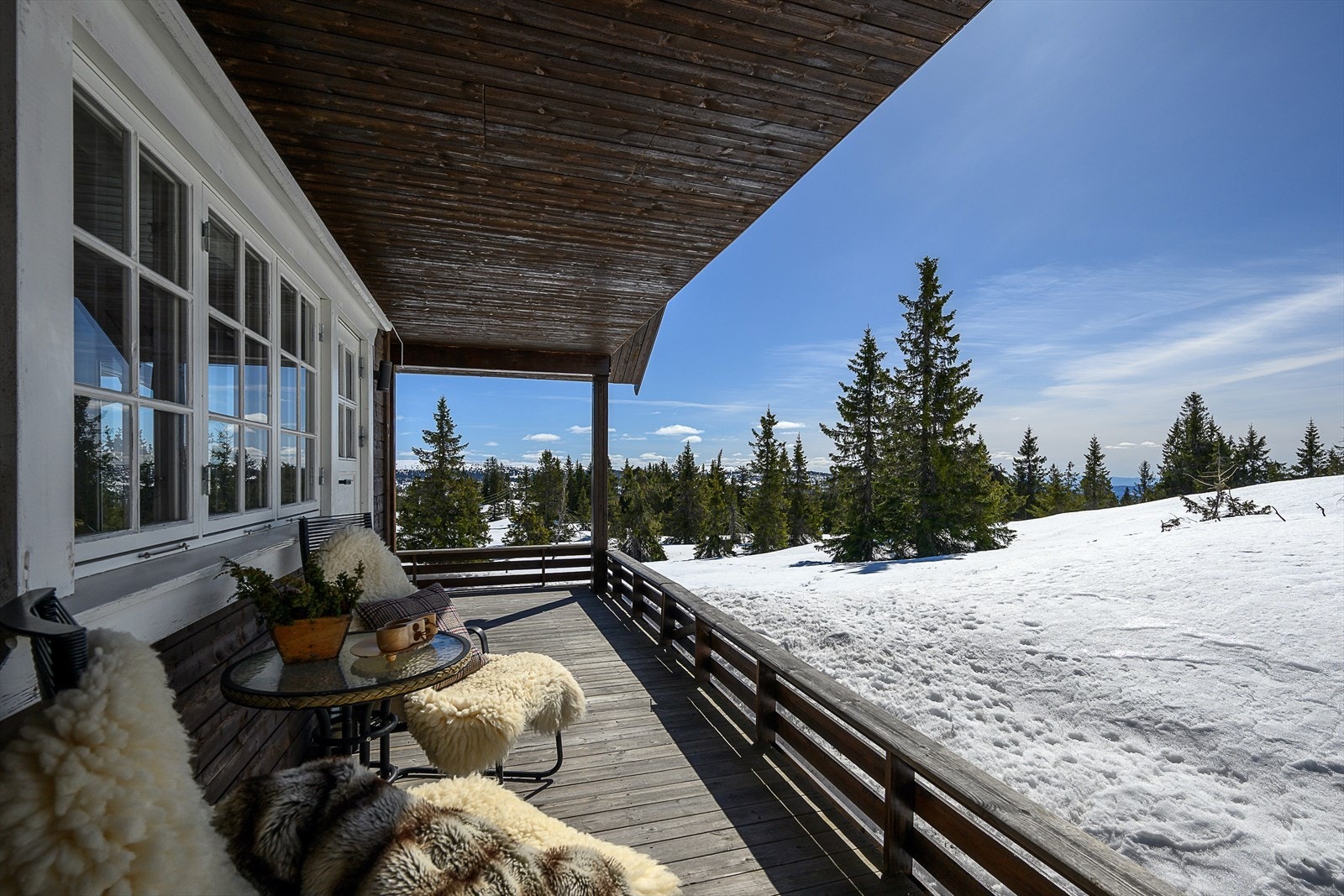 Fritt og fint utenfor verandaen. Galleribilde
