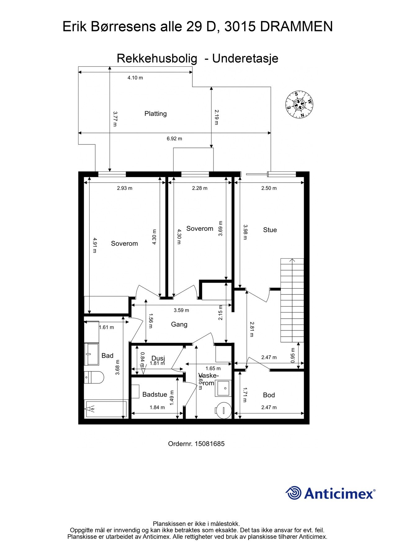 Plantegning av eiendommens underetasje. Galleribilde