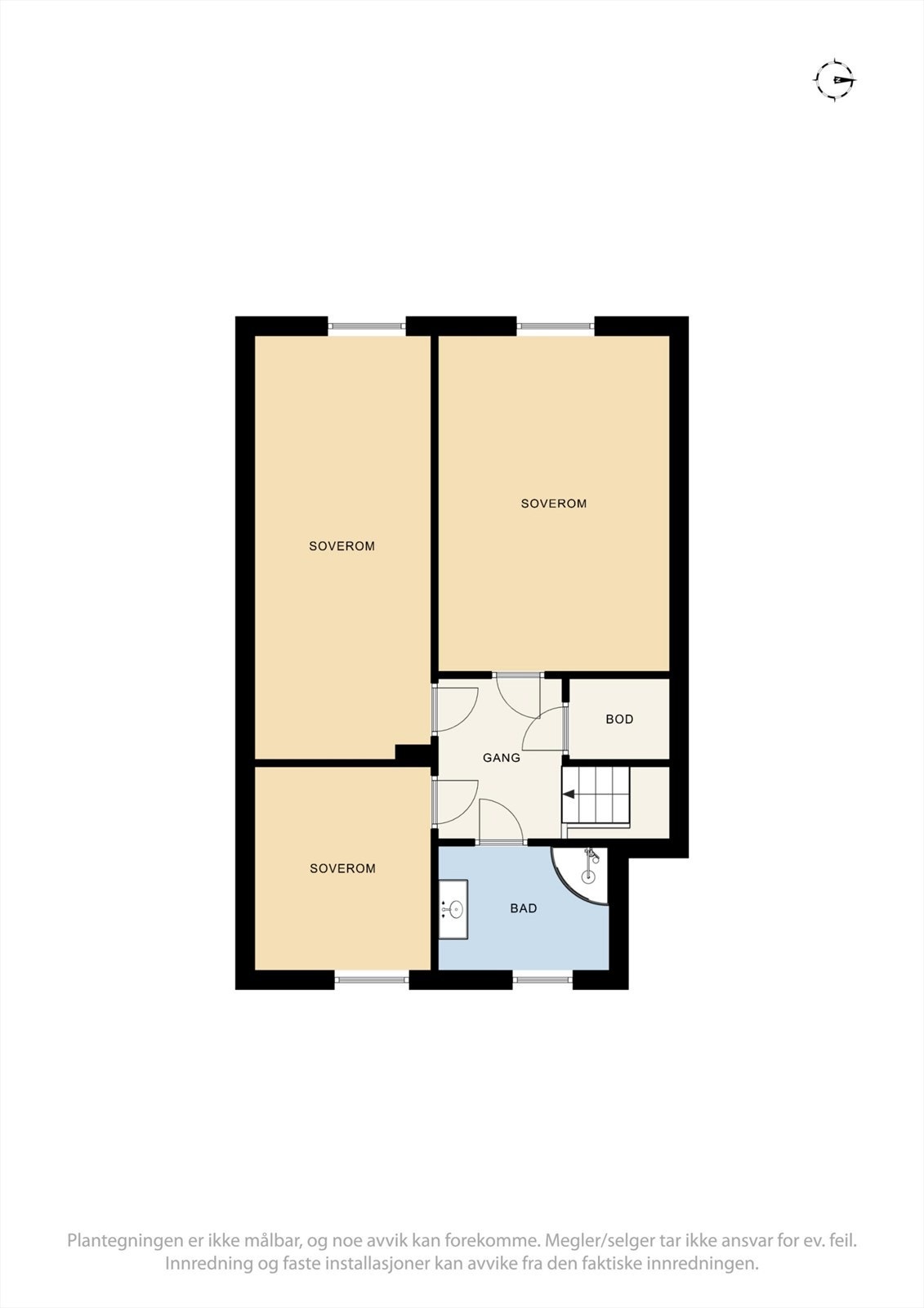 Plantegning loftsetasje. Galleribilde