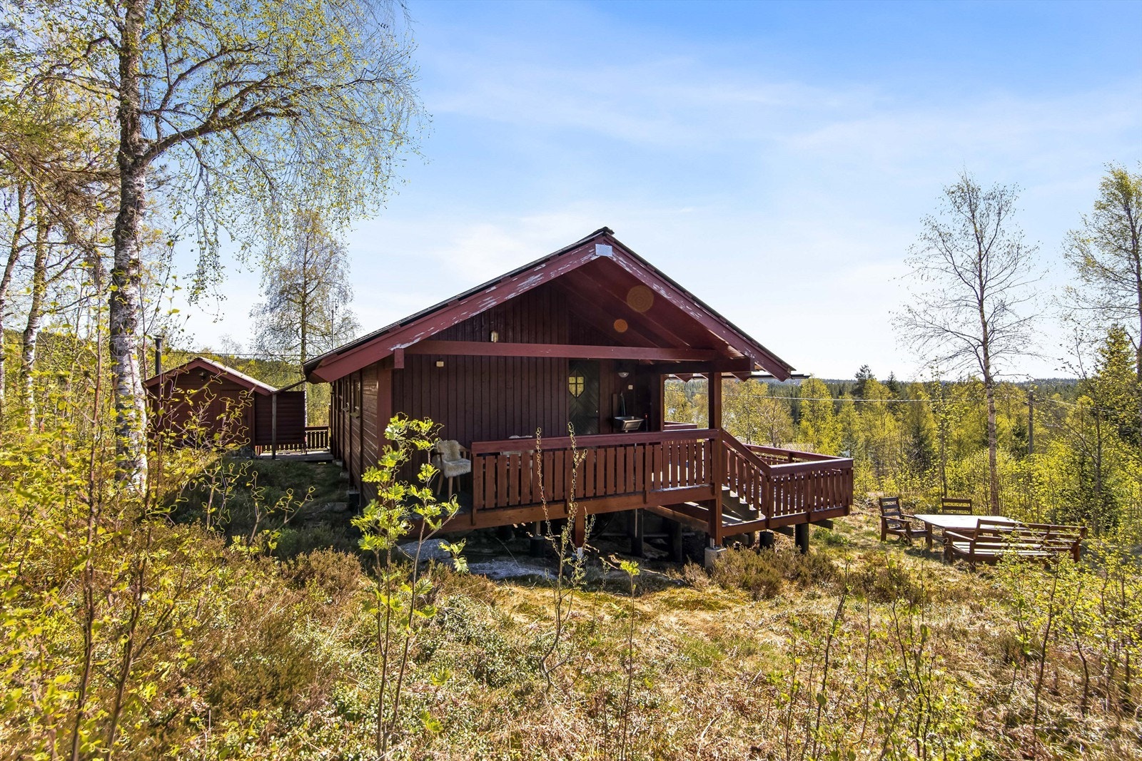 Eiendommen sett fra adkomststien. Galleribilde