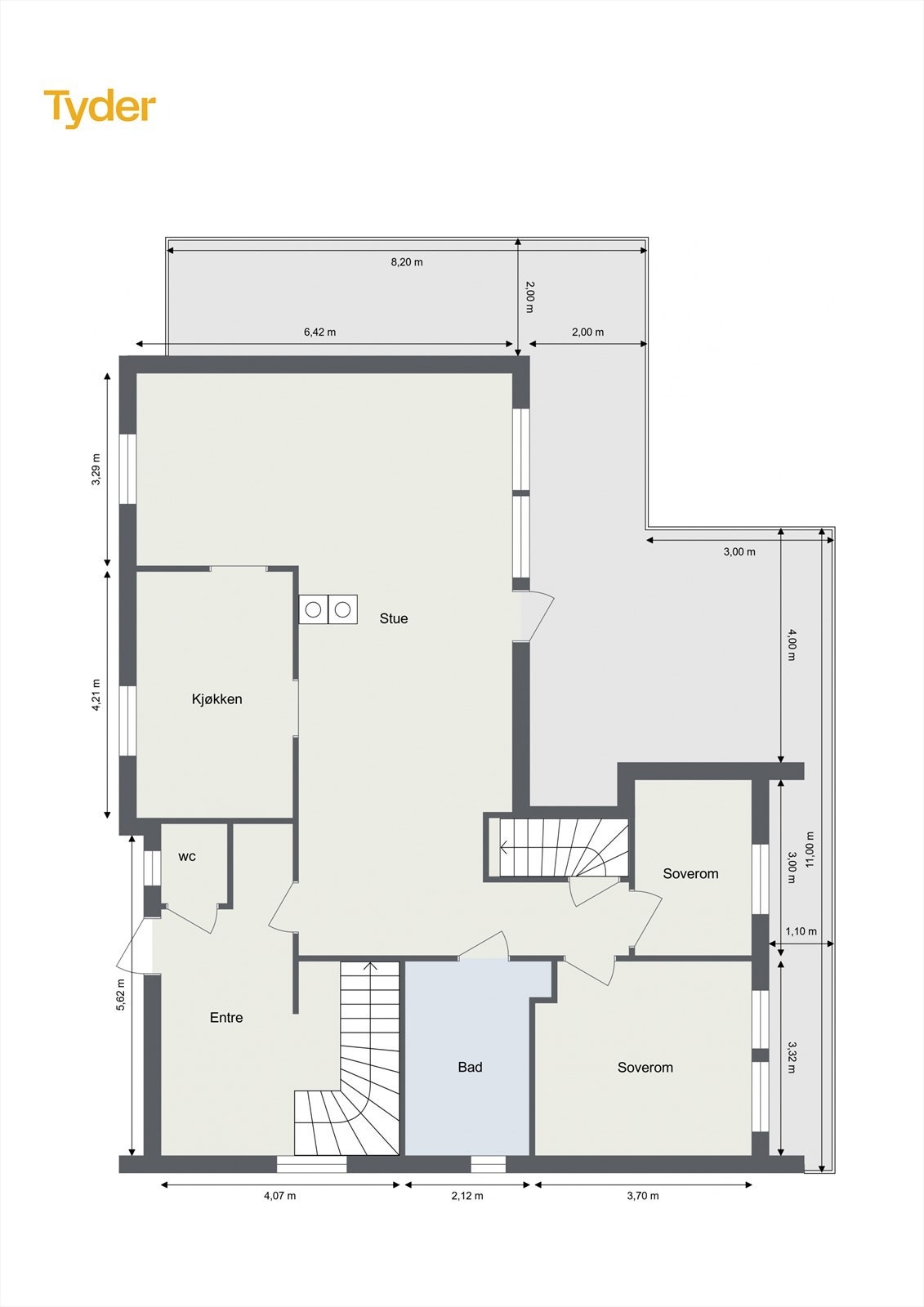 Plantegning 1.etg Galleribilde