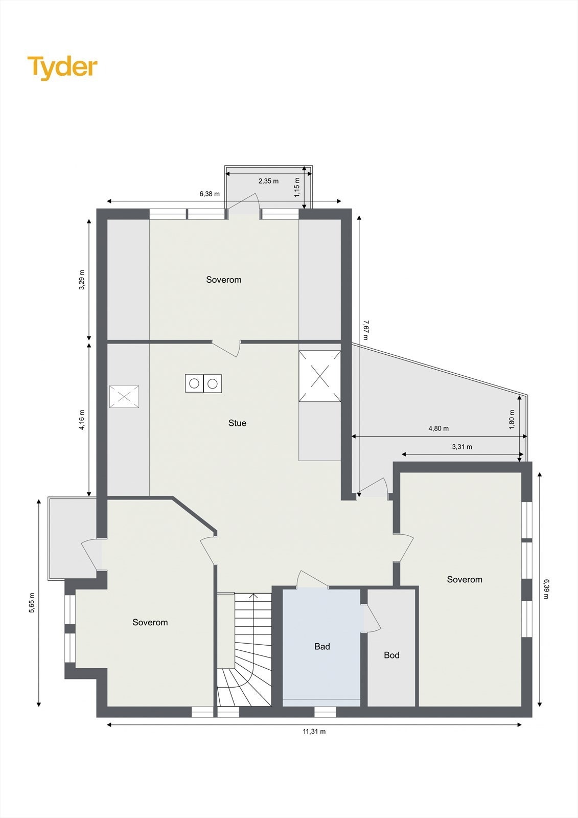 Plantegning 2.etg Galleribilde