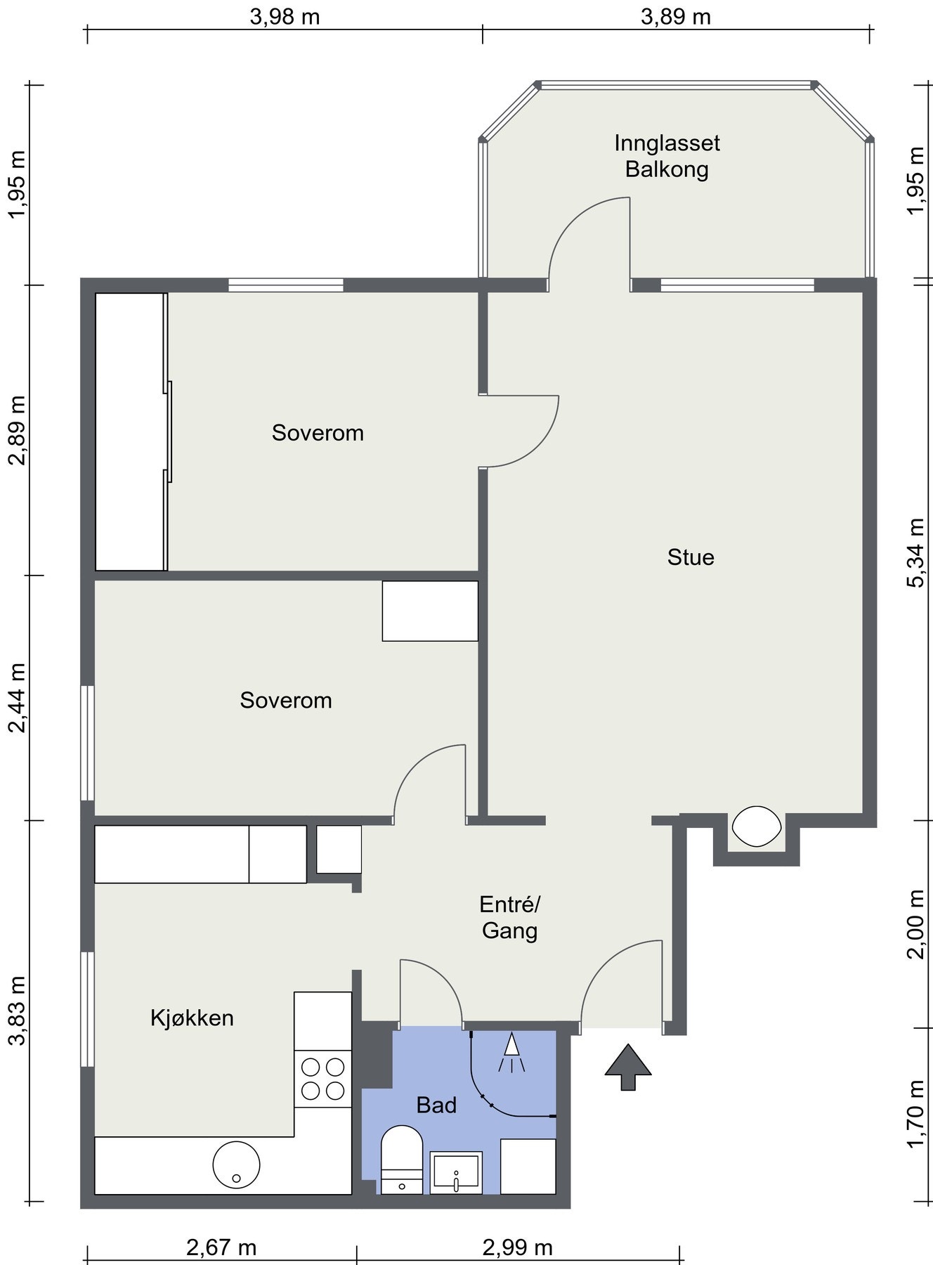 Plantegning 1. etasje Galleribilde