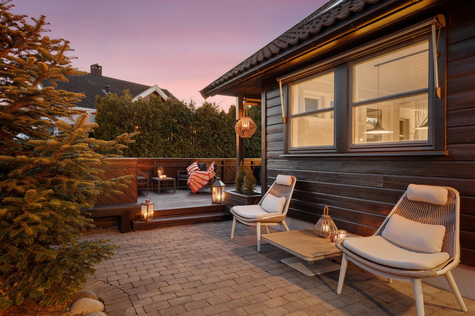 Terrassen er på 32m² Galleribilde
