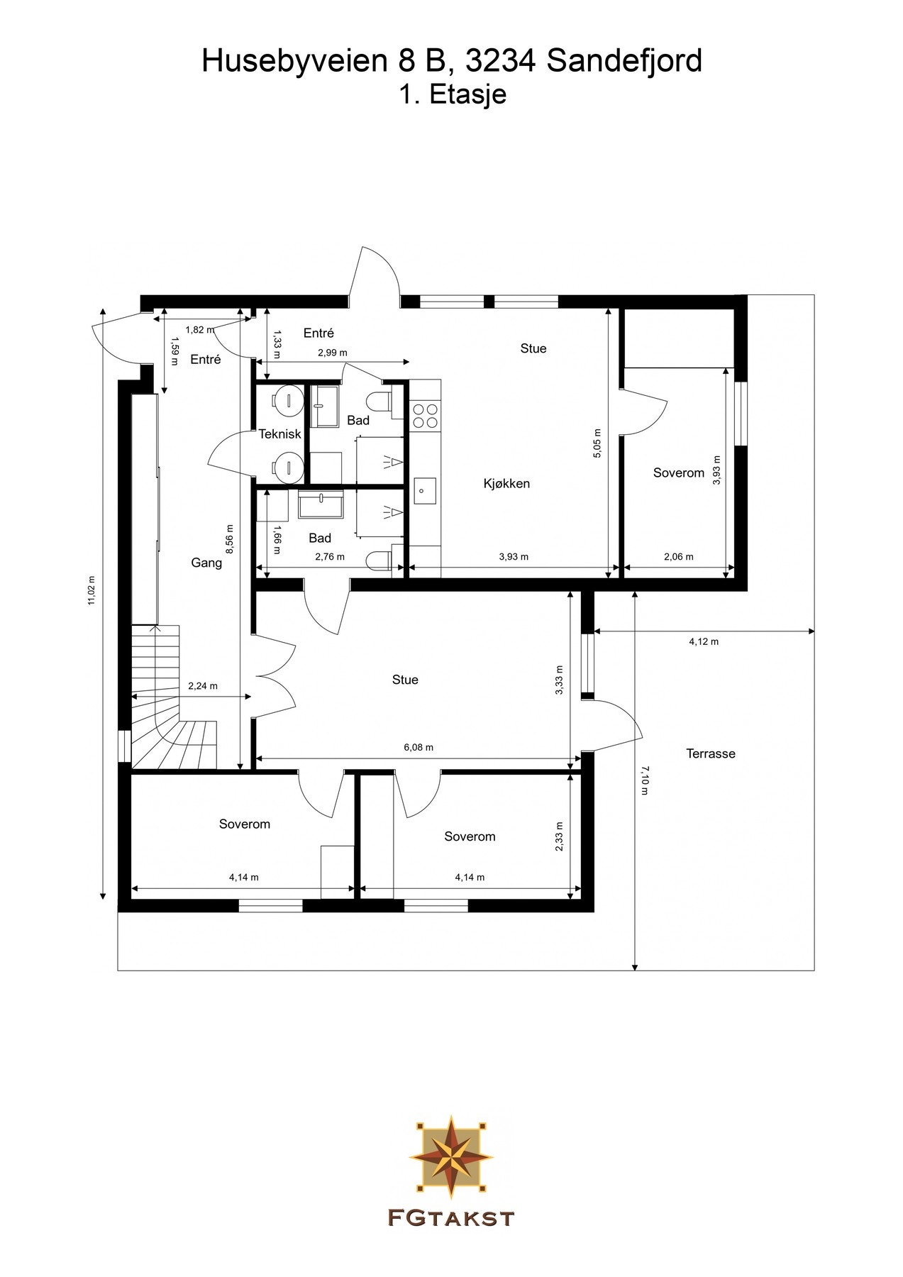 1.etasje - Meget praktisk planløsning med hybel løsning med internforbindelse Galleribilde
