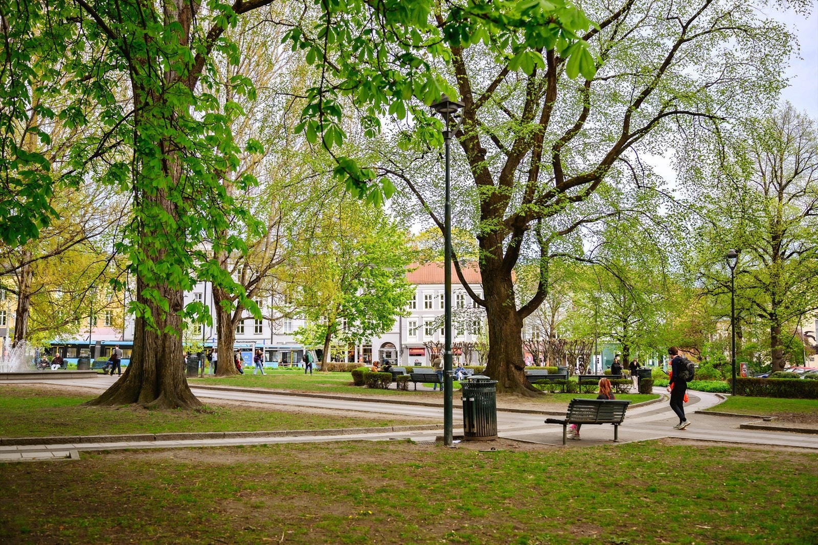 Nærmeste rekreasjonsområde er Olaf Ryes plass med flere sittegrupper og fontene. Galleribilde