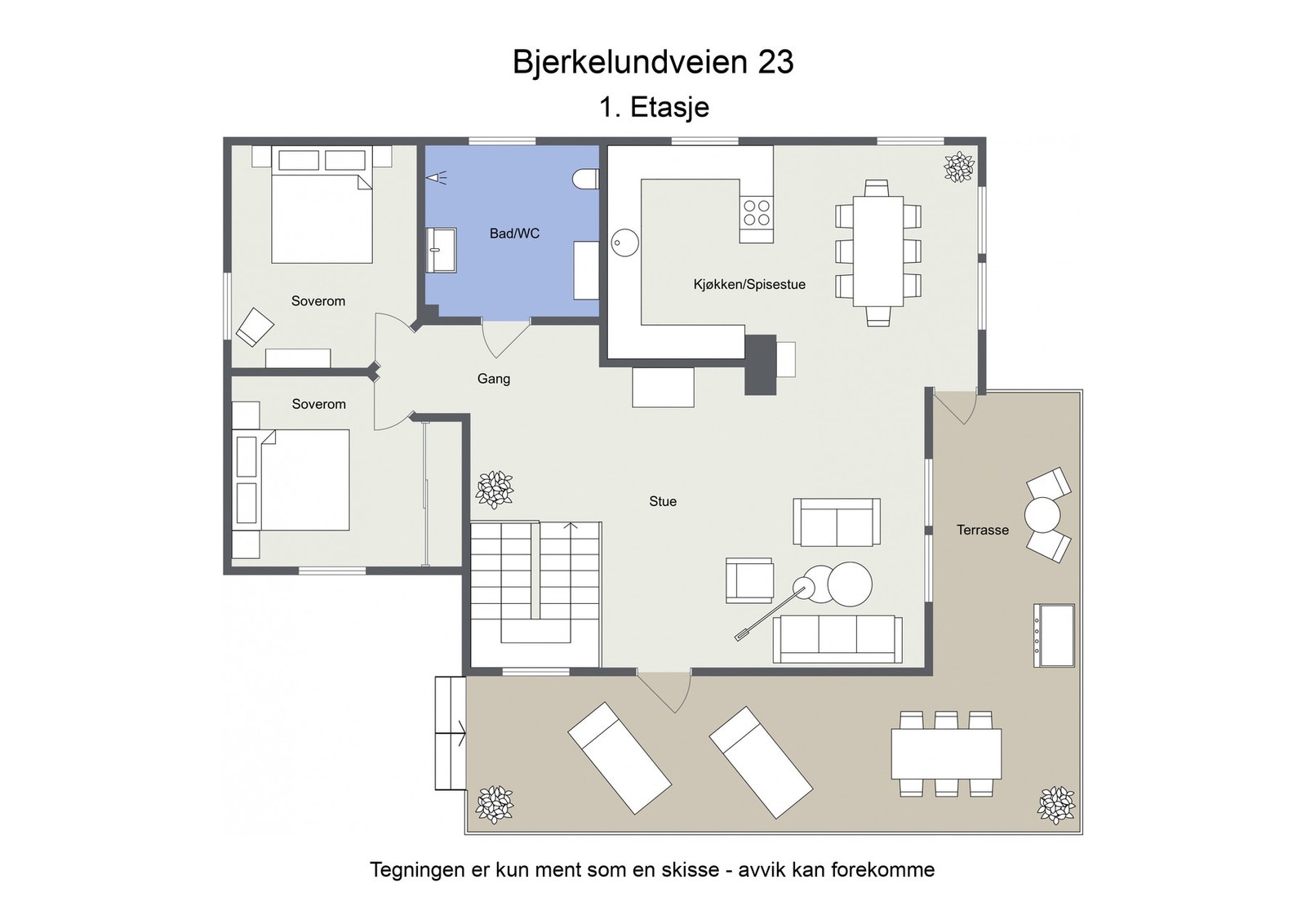 Plantegning hovedetasje Galleribilde