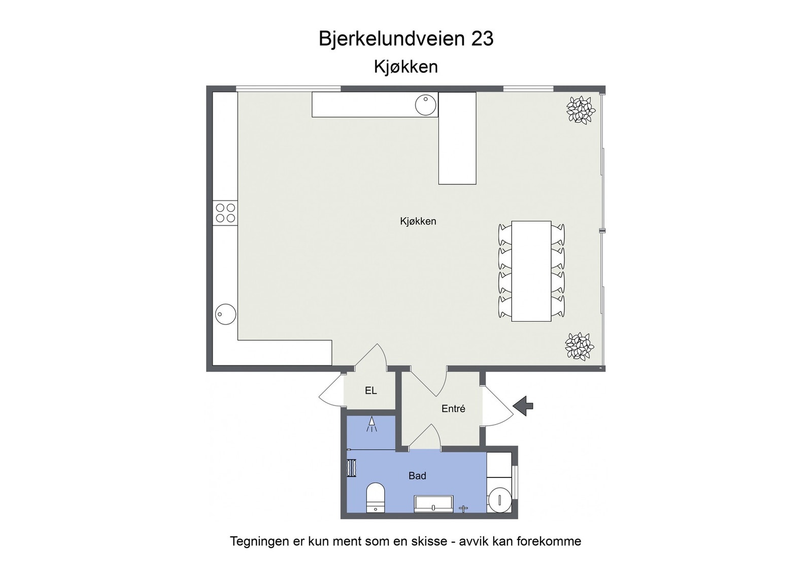 Plantegning tilbygg Galleribilde
