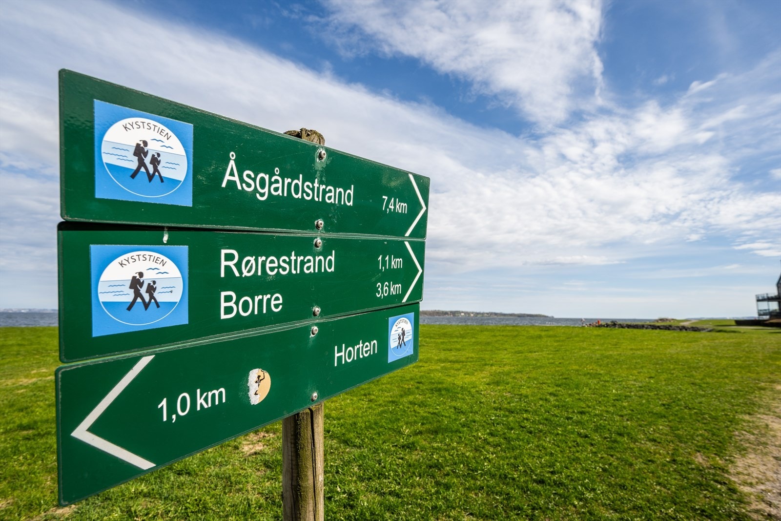 Kyststien passerer i Strandparken, og inviterer til flotte turer mot Åsgårdstrand eller Horten sentrum. Galleribilde
