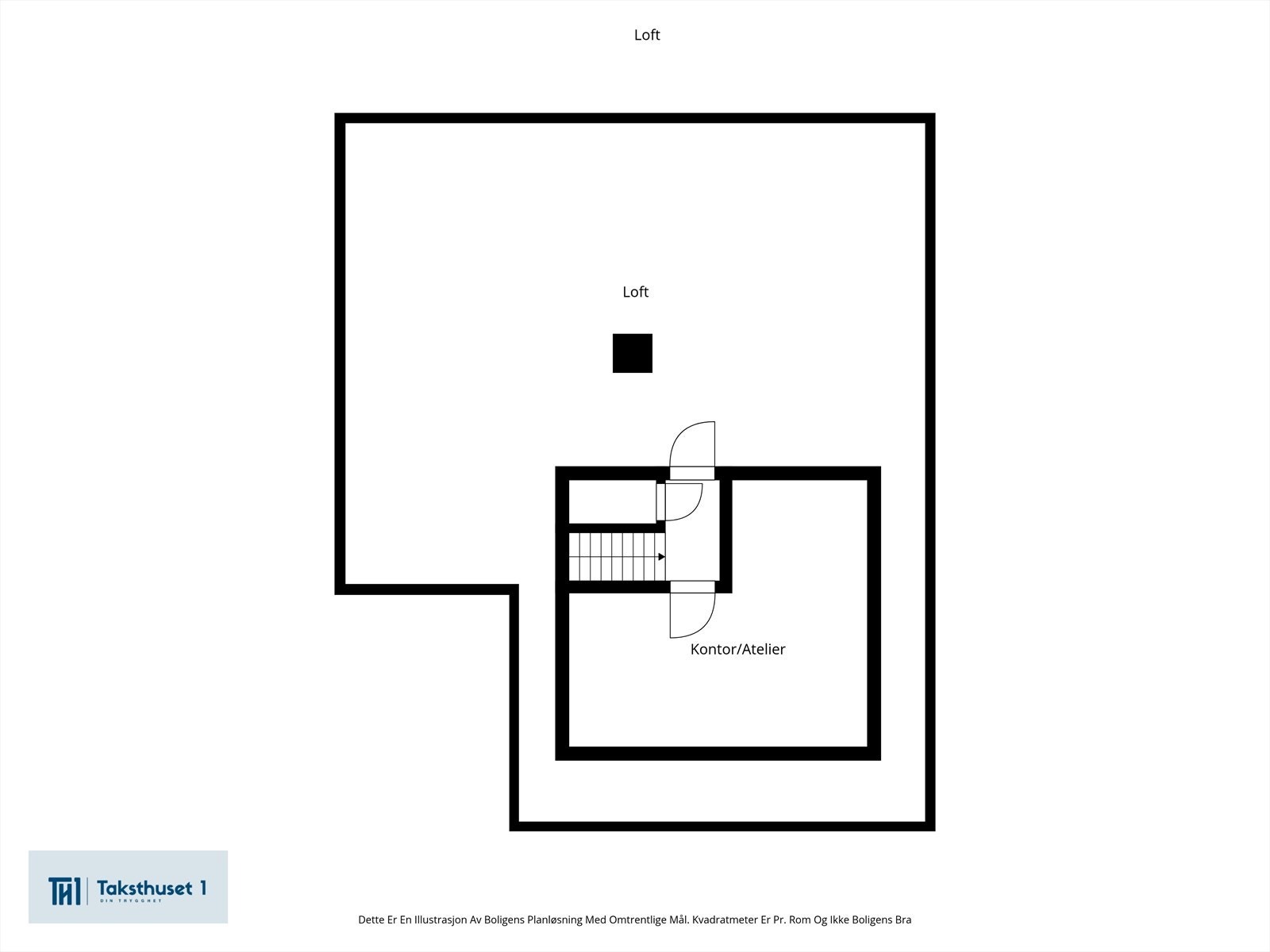 Plantegning - Loft. Galleribilde