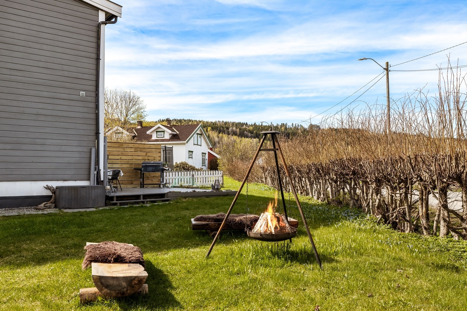 Hagen med god boltreplass for både barn og firebente. Galleribilde