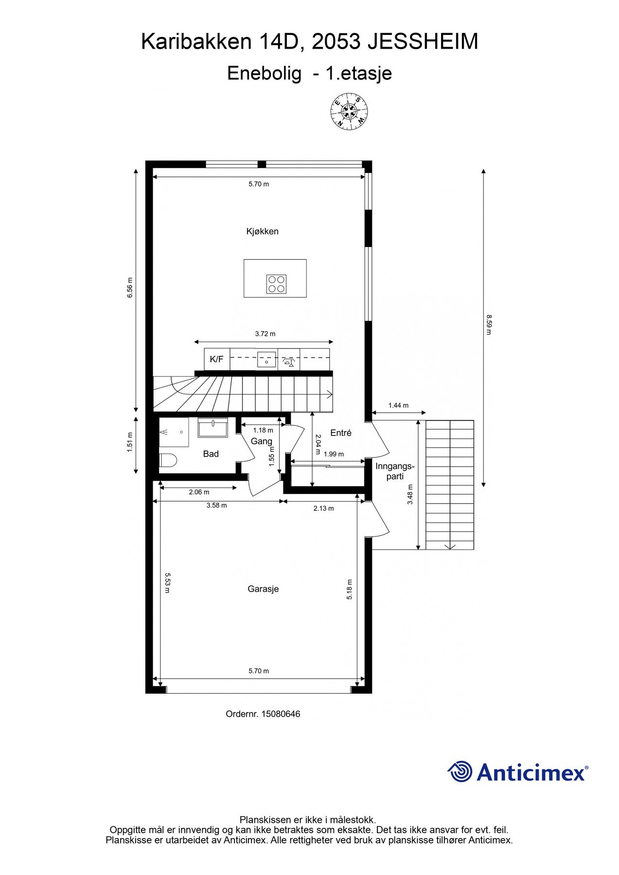 Plantegning 1. etasje Galleribilde