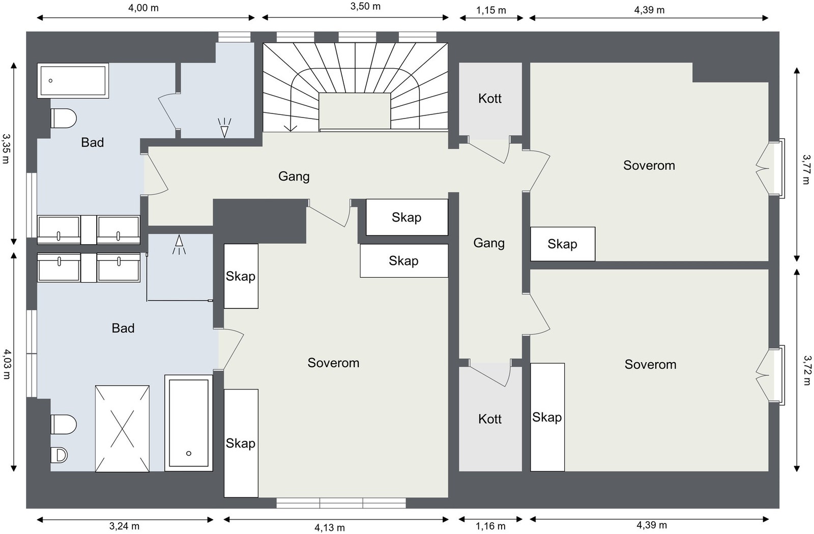 Plantegning 2.etasje Galleribilde