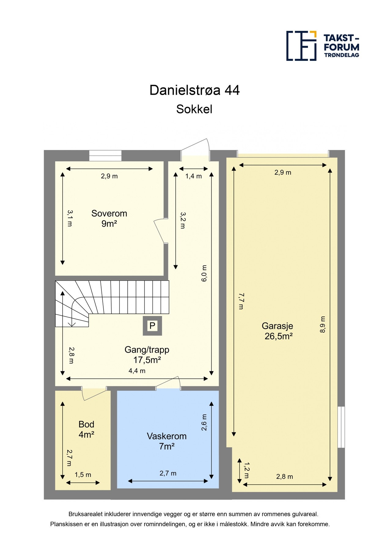 Plantegning - Sokkel. Galleribilde
