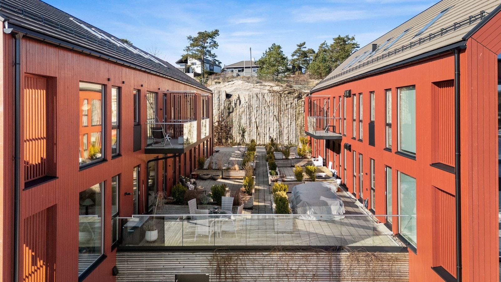 De indre gårdsrommene er skjermet og private. Galleribilde