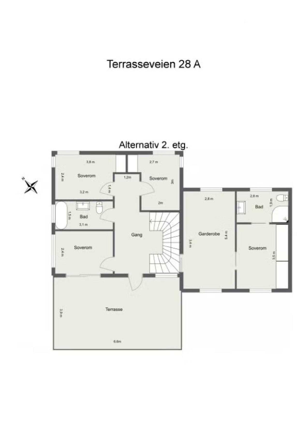 Alternativ plantegning - Mellom- og 2.etasje Galleribilde