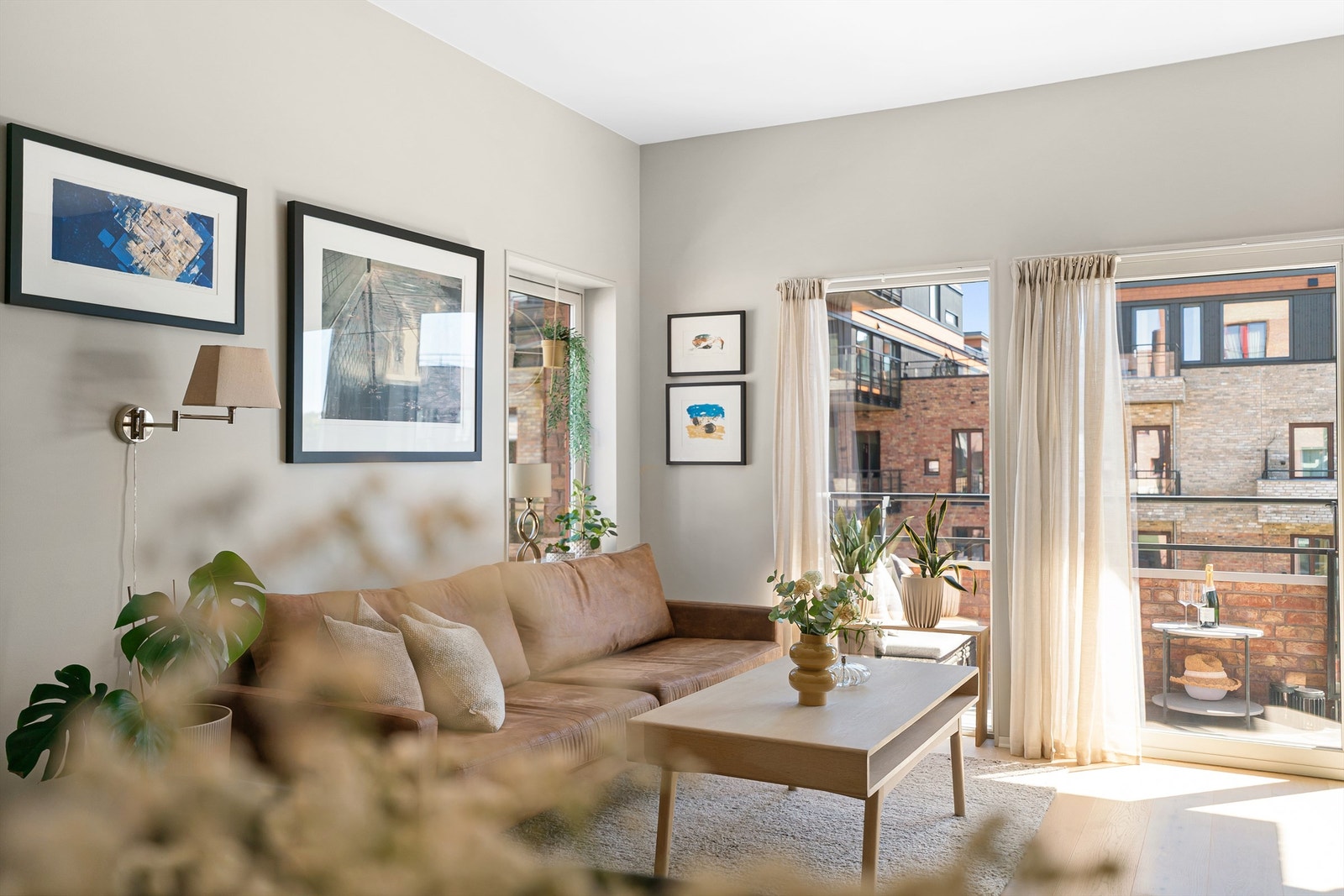 Leiligheten har flotte material- og fargevalg som bidrar til en flott atmosfære. Galleribilde