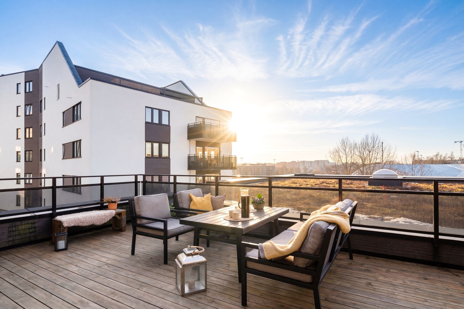 Solrik takterrasse på hele 28 kvm Galleribilde