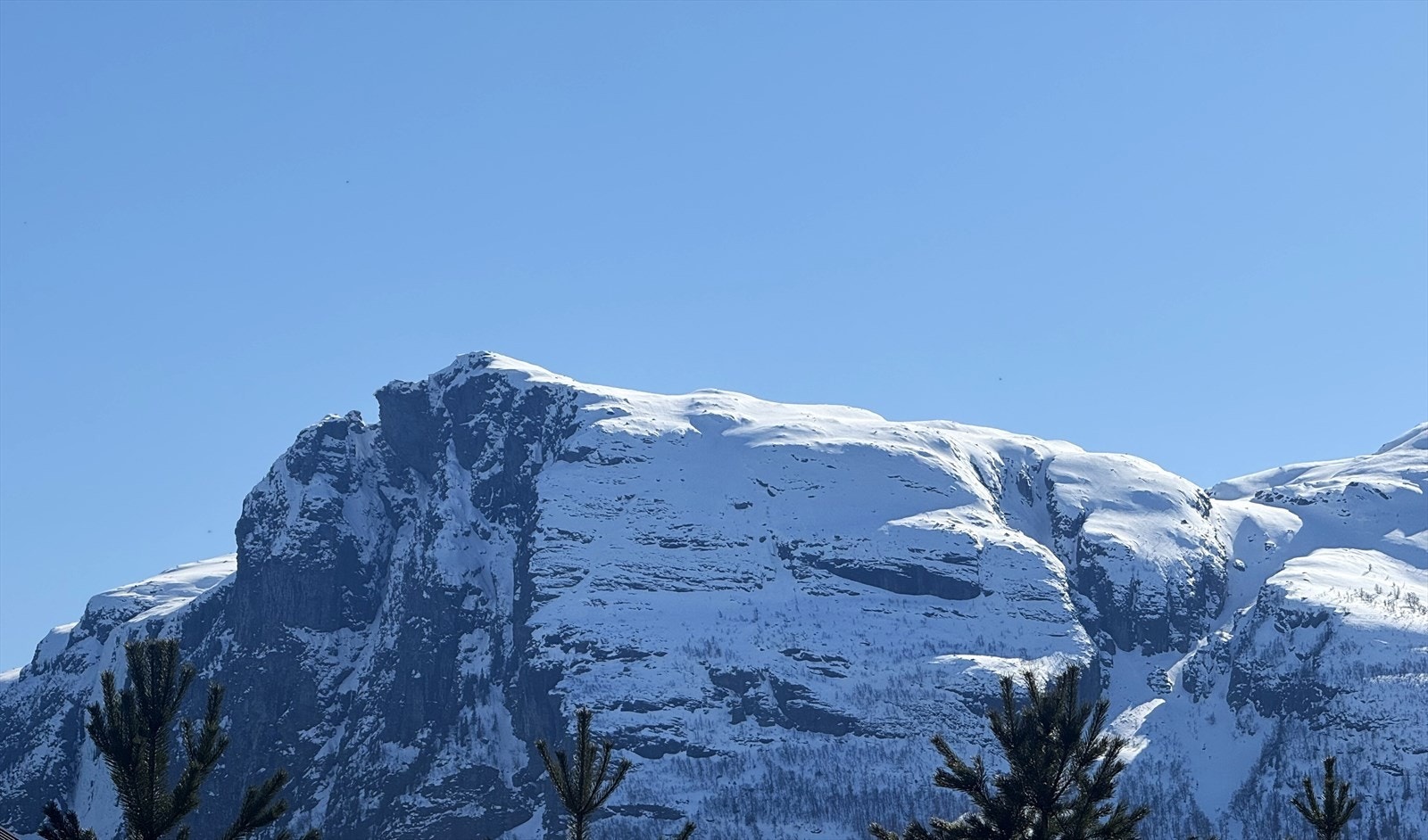 Praktfull utsikt mot de mektige fjellmassivene med Kjerringkjeften Galleribilde
