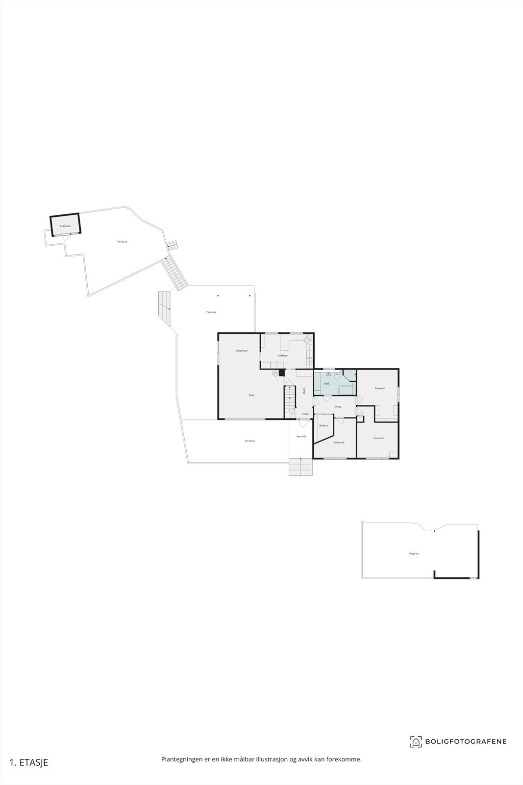 Plantegning 1. etasje Galleribilde