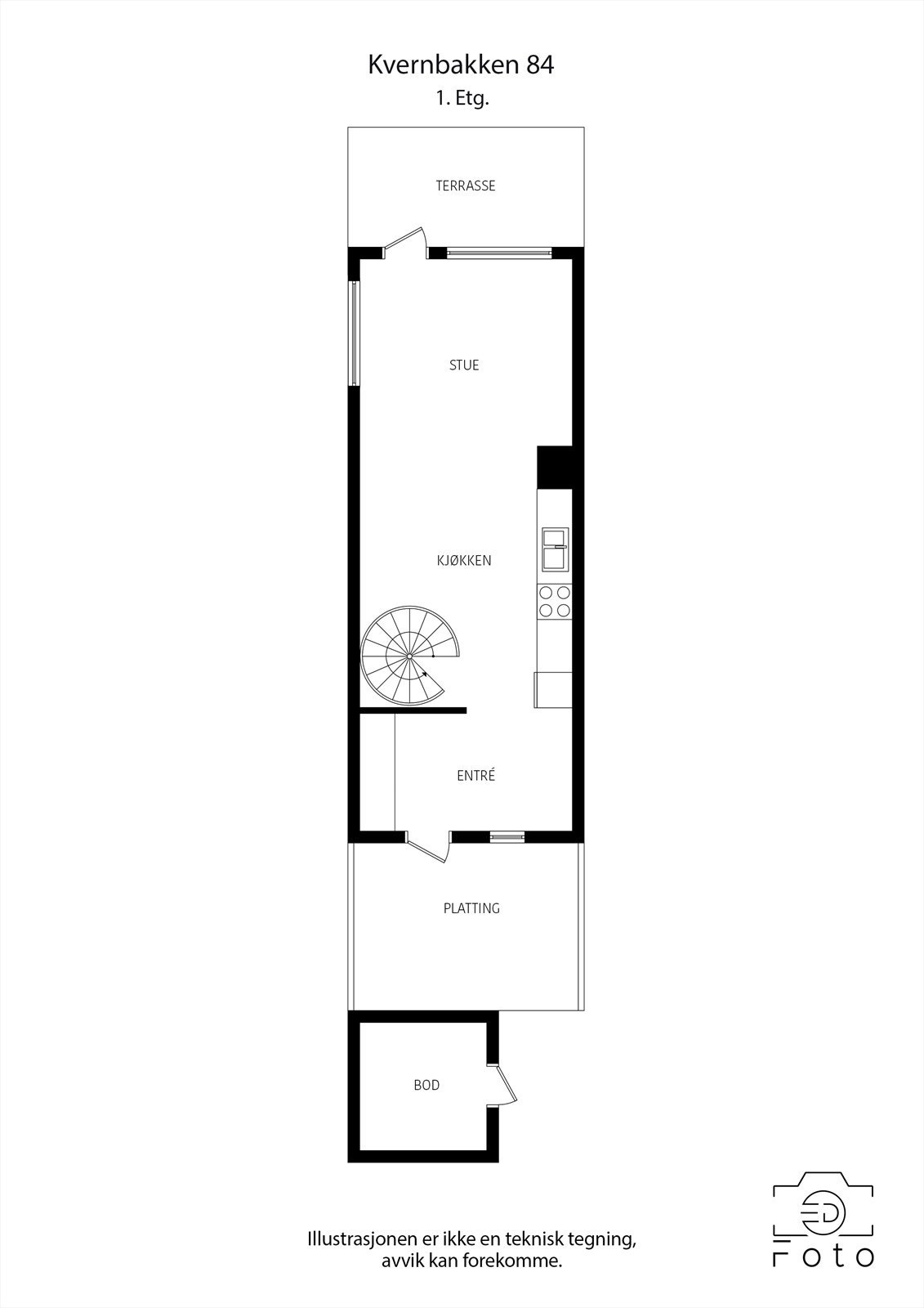 Plantegning Kvernbakken 84. Galleribilde