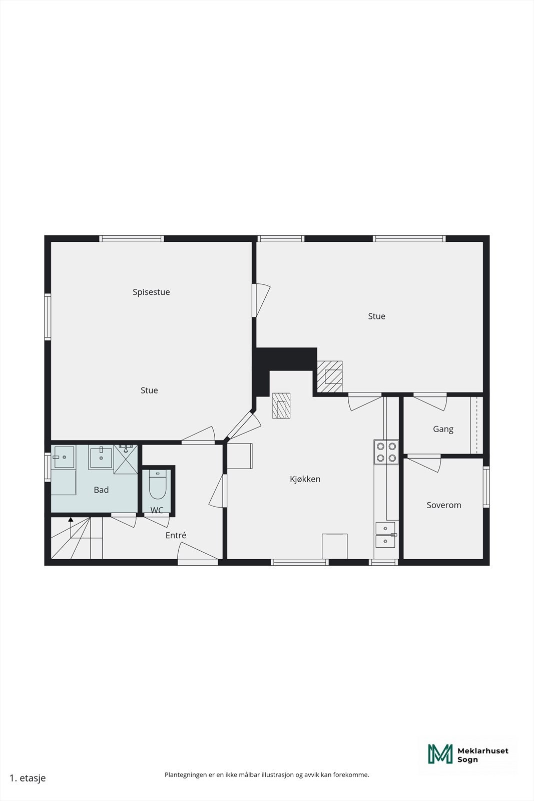 Planteiking 2D Våningshus 1.etg. Galleribilde