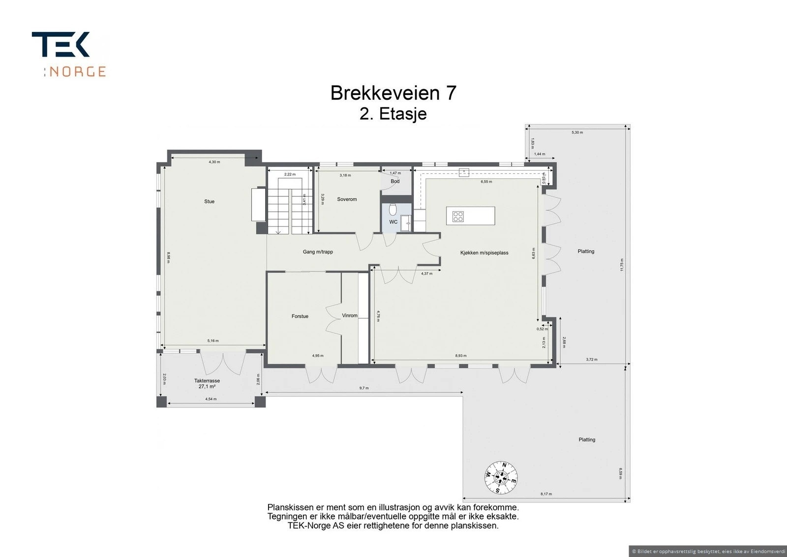 Plantegning 2 etasje. Galleribilde