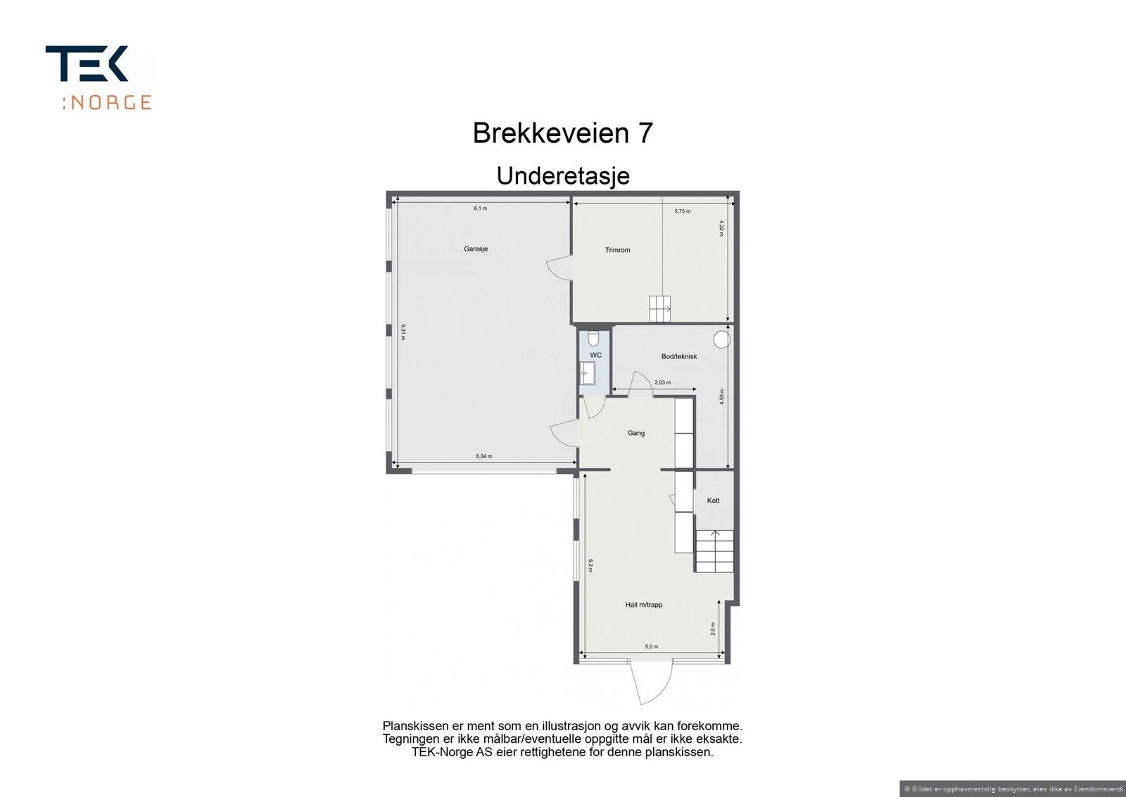 Plantegning underetasje. Galleribilde