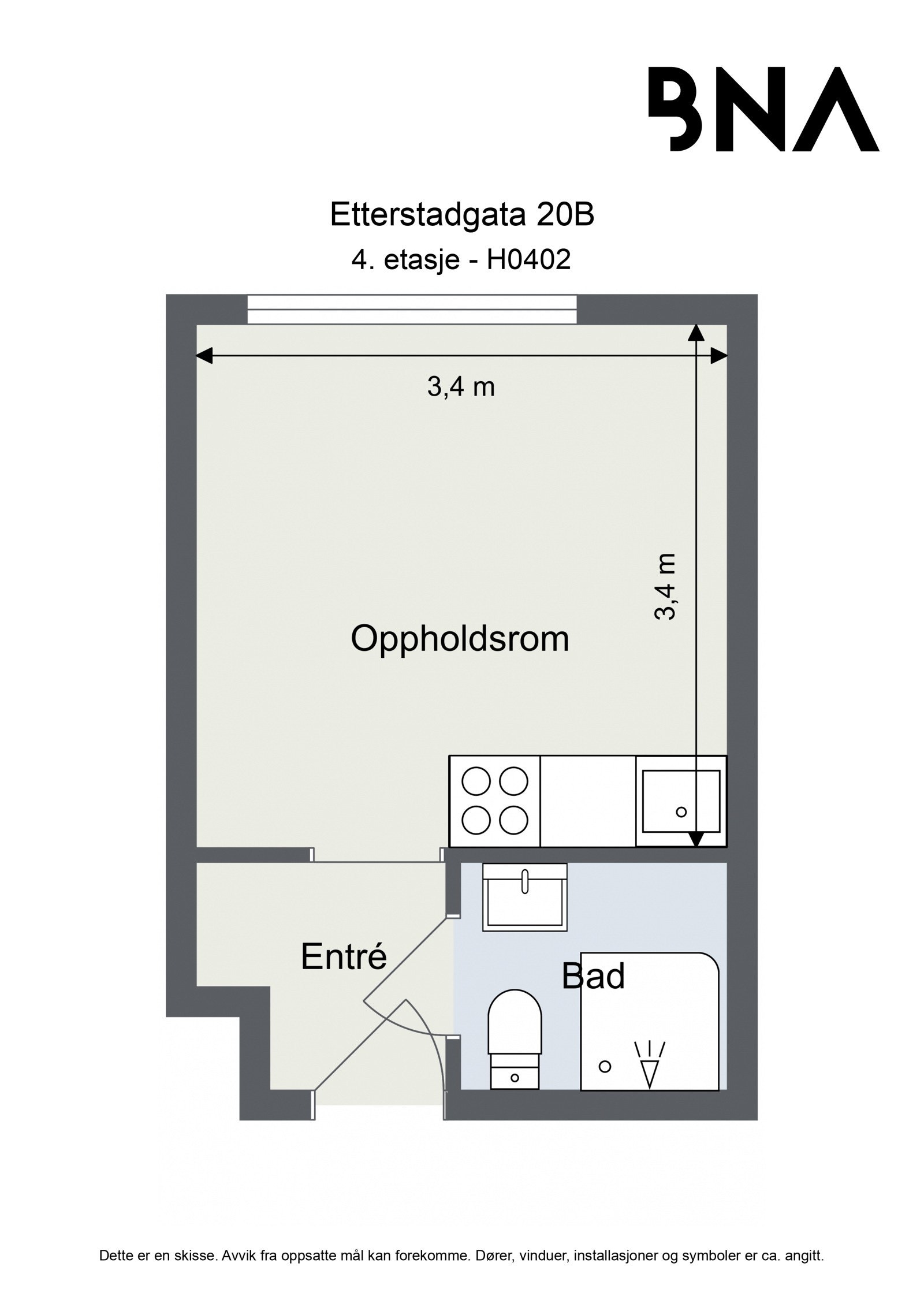 Plantegning - Leiligheten disponerer også kjellerbod på ca 1 kvm Galleribilde