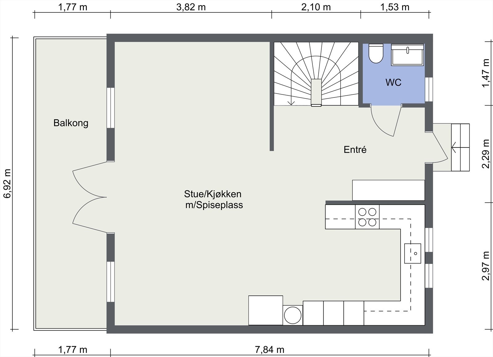 1. etasje - plantegning. Galleribilde