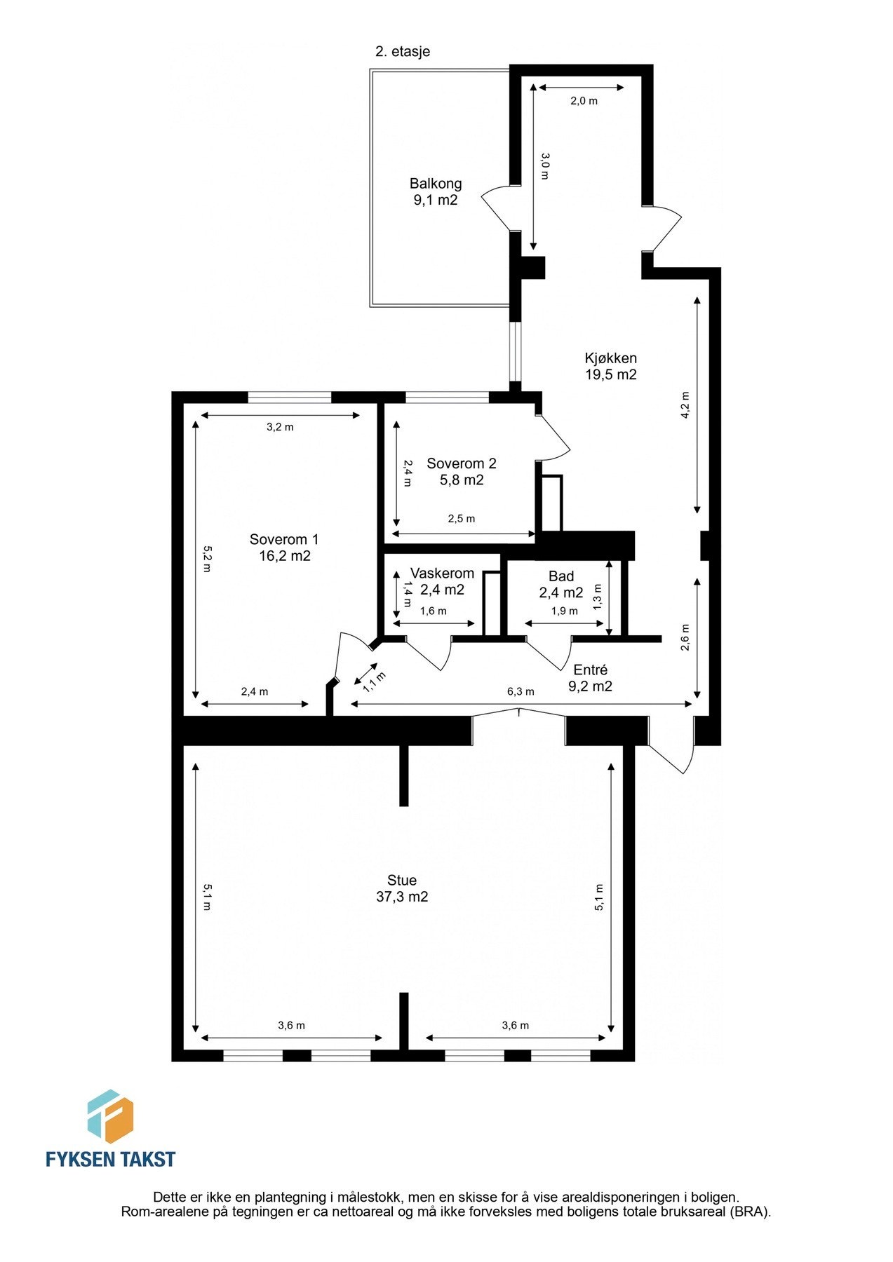 Målsatt planskisse. Galleribilde