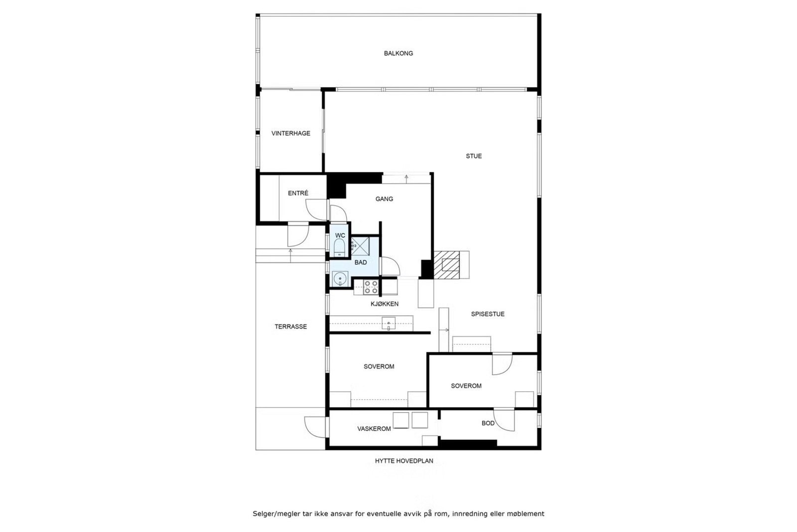 Plantegning av hytta. Galleribilde